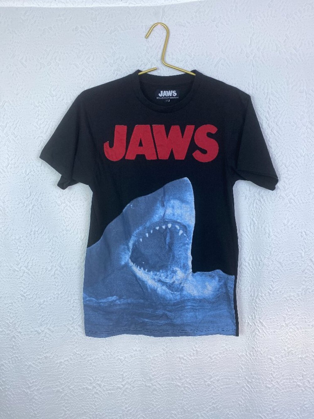 Universal Studios JAWS Graphic T-Shirt Shark Movie Tee Black Size Medium